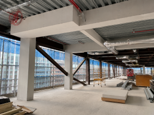Services fire rated beam and column protection