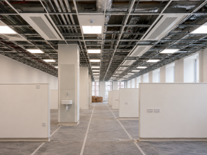 Services integrated ceiling grid system