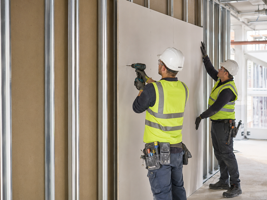 Labour Supply drylining board installation team