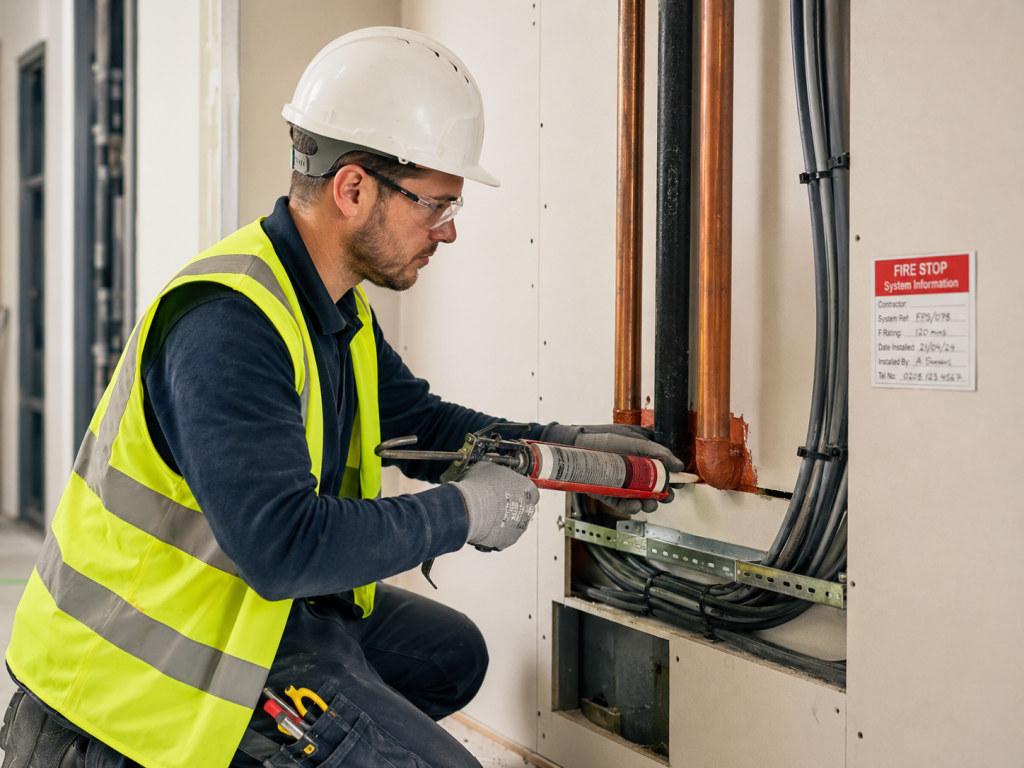 Labour Supply passive fire stopping pipe penetrations